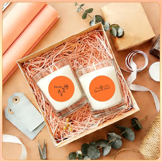 500 Labels/Roll 2.25" Orange Round Thermal Labels, Waterproof Circle Blank Thermal Sticker Compatible with Direct Thermal Label Printers for DIY Logo Designs, Thank You, Small Business