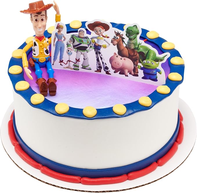 DecoSet® Disney and Pixar Toy Story 4 Team Toy Cake Topper, 2-Piece Decoration Set for Creating Playful Cakes