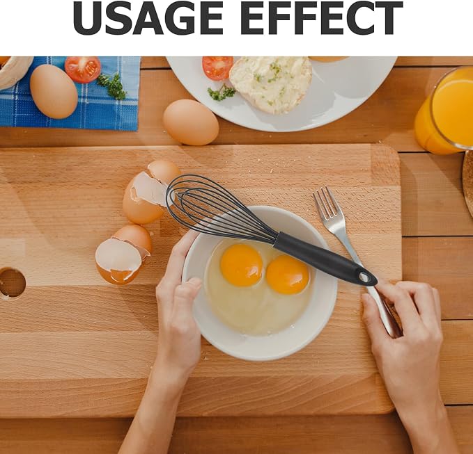 PRETYZOOM 3pcs Silicone Coated Whisk Set Small Medium Large Handheld Egg Beater Blender for Baking Cooking Non-stick Kitchen Utensils