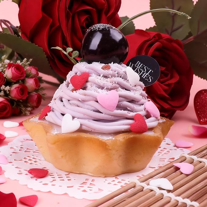 Heart Sprinkles For Cake Decorating, Red Pink and White Edible Heart Shaped Sprinkles, Christmas Valentines Sprinkle Candy for Baking, Ice Cream, Cookies, Cupcake Topper