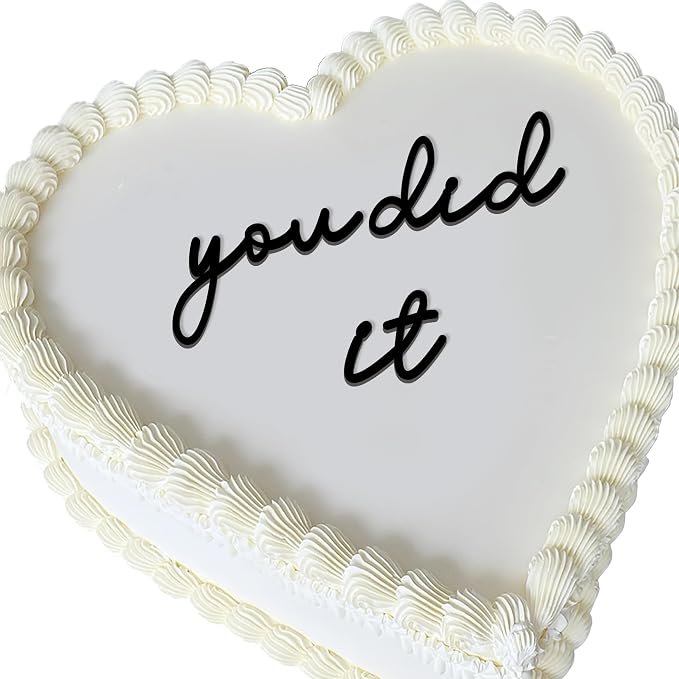 You Did It Cake Topper, Graduation Cake Topper 2026, Congrats Grad Cake Decoration, Graduation Party Cake Decor, Black Acrylic Flat Cake Topper (you did it)