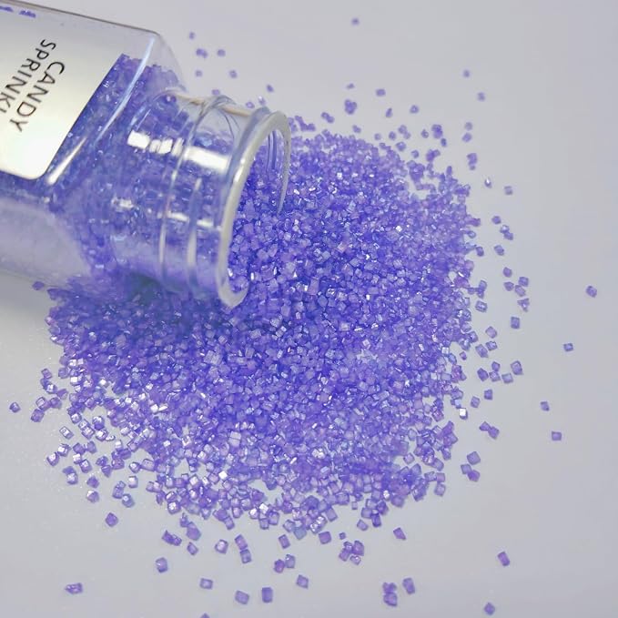 HeDeon&Rles Edible Purple Sanding Sugar Crystals for Baking 120g/4.23oz Sparkling Sugar Crystals Cake Cupcake Pancake Ice Cream Top Birthday Wedding Easter Halloween ChristmasCake Decoration