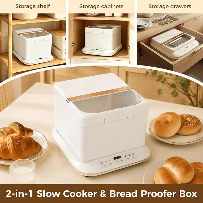Foldable Bread Proofer & Slow Cooker, 25L Large Capacity | 32–248°F Digital Temperature Control, 24H Timer, Dough Proofing Box for Sourdough, Bread, Pizza Dough, Yogurt & Fermentation