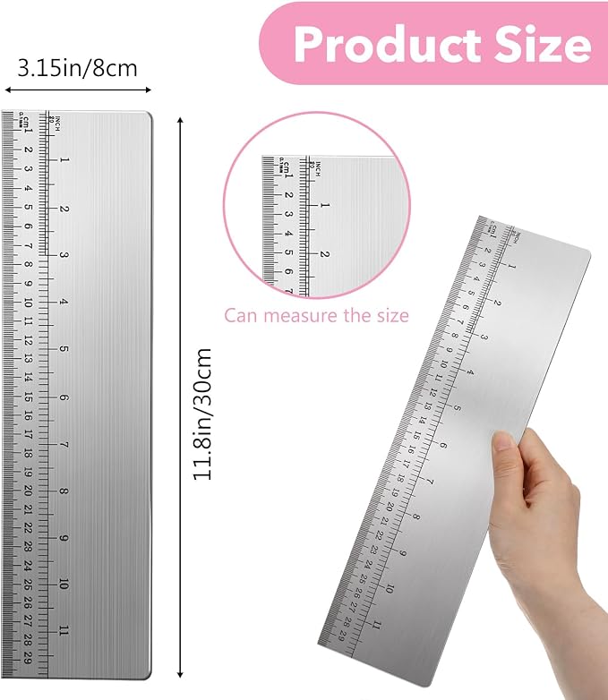 12 Inch Stainless Steel Cake Scraper, Bench Scraper for Cake Decorating | Comb smoother for buttercream frosting, icing scraping tool for cake decorating, baking supplies, professional pastry use