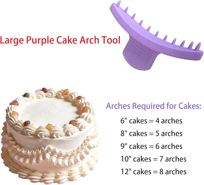 2 PCS Cake Arch Guide Tool, Cake Piping Guide Tool, Ruffle Guide Stencil, Cake Ruffle Marker for 6"-12" Cakes (One Large and One Small)