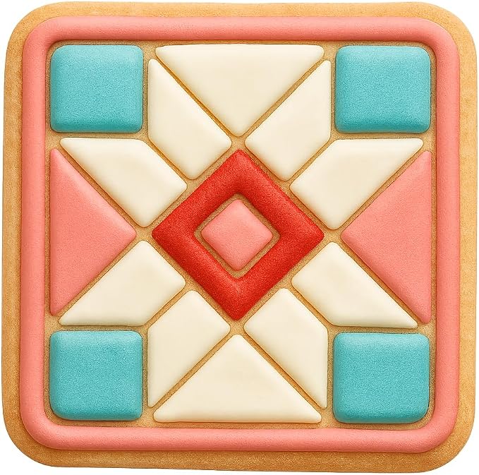 Crafty Quilt Block Cookie Cutter - 4x4" Premium Geometry Baking Tool