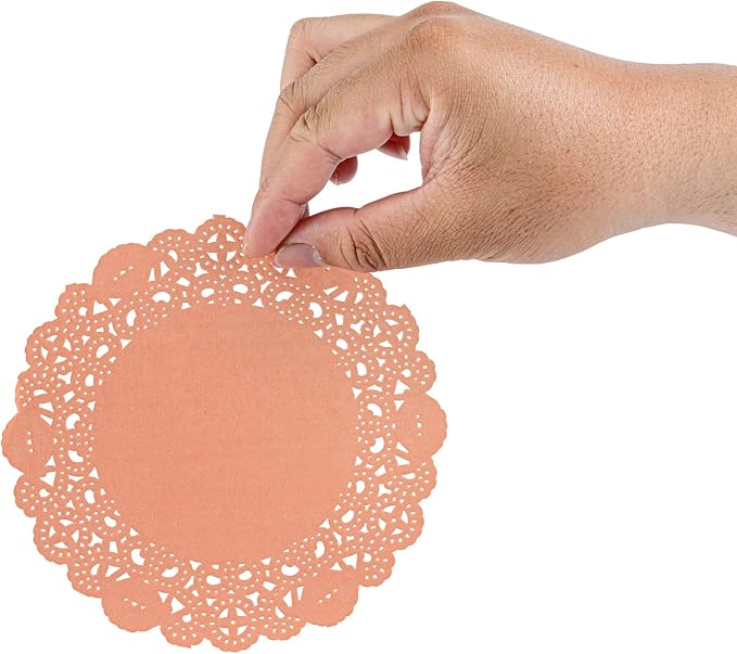 Restaurantware Paper Doilies 4000 Count 6 Inch Coral Lace Disposable Placemats for Catering Round Decorative Table Setting Doilies for Desserts