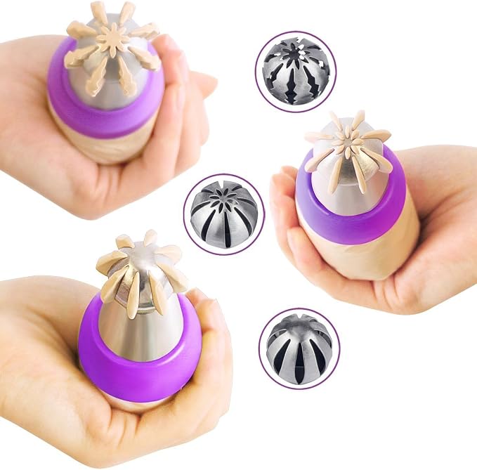 Russian Piping Tips - Professional Sphere Nozzles for Cake Decorating, Set of 6