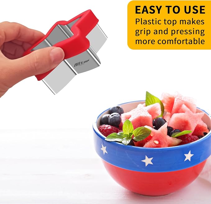 ALLTOP Star Cookie Cutters Set – 4 Pcs Different Sized Biscuit Cutter, Donut & English Muffin Cutter for Baking