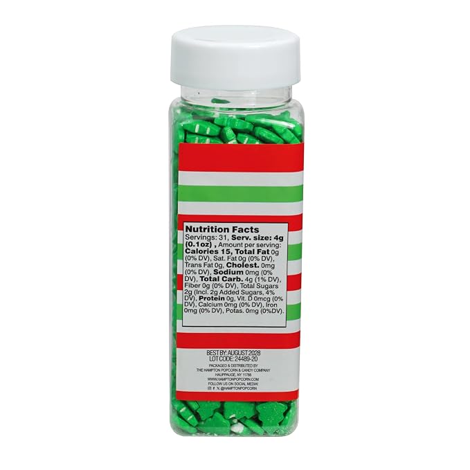 Green Tree Candy Sprinkles 4.4 oz, Christmas Sprinkles For Cake Decorating, Baking, Ice Cream & More, The Hampton Candy Company