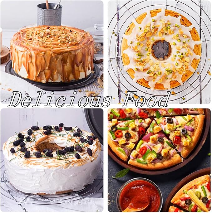 10 Inch Springform Pan with 2 Bases Non-Stick Spring Form and Cheesecake Baking Mold Heavy Duty Carbon Steel Pound Cakes Tube Mould for Oven - Champagne Gold