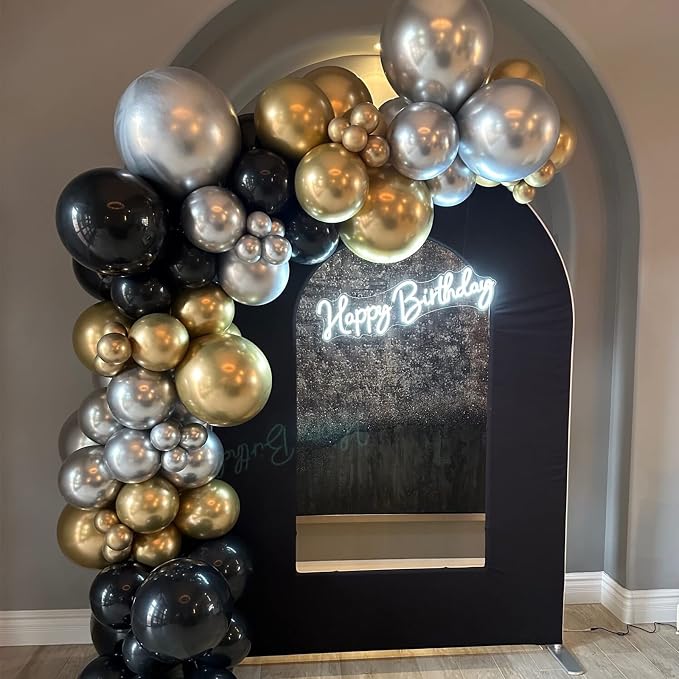 Voircoloria 130pcs Metallic Gold Balloons Different Sizes 18" 12" 10" 5" Party Latex Balloons for Birthday Graduation Baby Shower Wedding Anniversary New Year Party Decorations