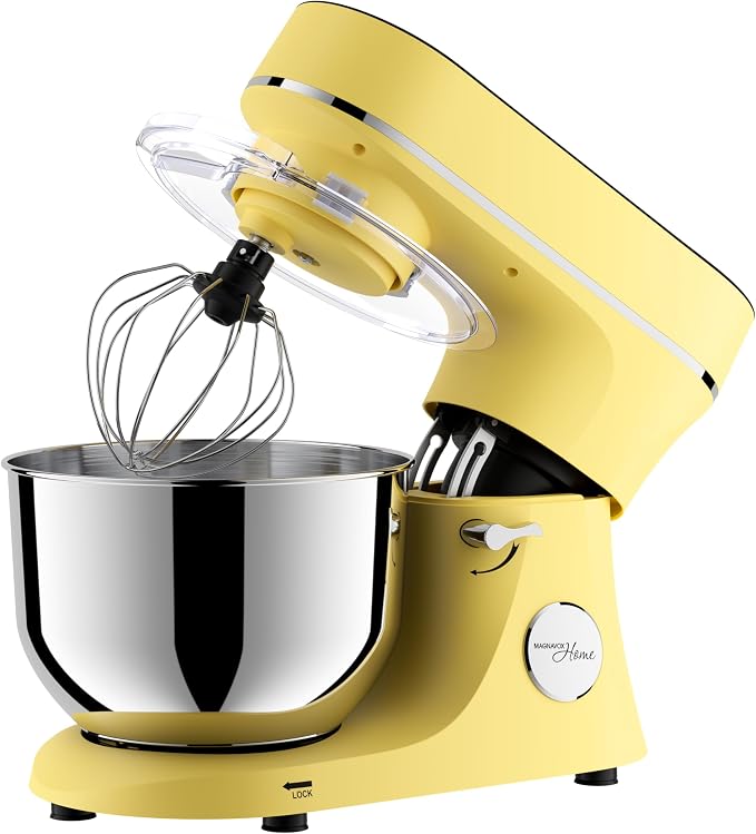 Magnavox Home, 6.3 qt Digital Touchscreen Stand Mixer, 11 Speeds, Yellow