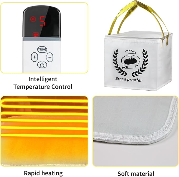 Dough Proofer Heating Pad with Warming Box, Winter Sourdough Bread Proofing Warmer Box, for Bread Making,Sourdough Warmer,Yogurt