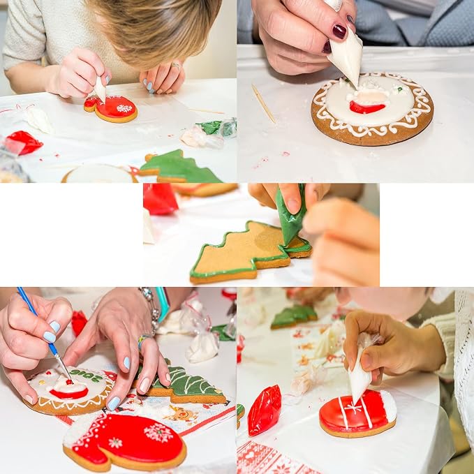 Piping Bags Disposable-10Inch 100Pcs Pastry Piping Bags for Royal Icing/Frosting/Cake Decorating-Thickened,Anti-Burst,Anti-Slip with Textured Surface Design,Cakance