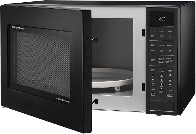 SHARP SMC1585KB Convection Countertop Microwave Oven with Removeable 15.4" Carousel Turntable, 1.5 Cubic Feet, 900 Watt, Sensor Cooking, Black