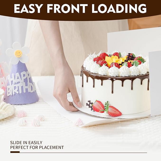 20 Pcs Cake Boxes, 10x10x8 Inch Tall Cake Box with Window, White Cake Boxes 10 Inch, Large Square Cake Box, Disposable Bakery Boxes for Cake Pastry Desserts Cookies Pies Wedding Birthday Party