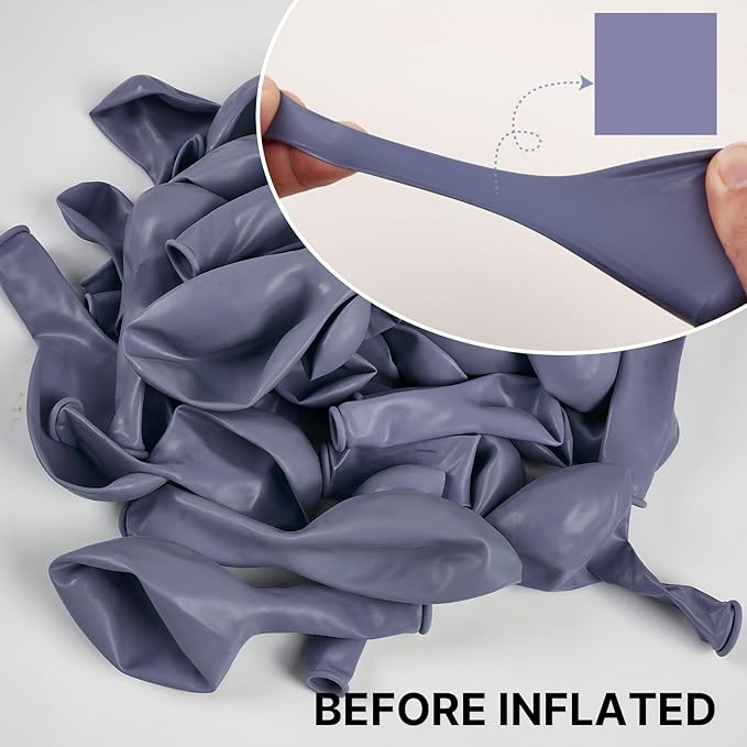 PartyWoo Dusty Blue Balloons 100pcs 12 Inch Boho Dusty Purple Muted Lavender Latex Balloons for Boy Baby Shower Anniversary Bachelorette Graduation Engagement Birthday Party Decorations Blue-F16