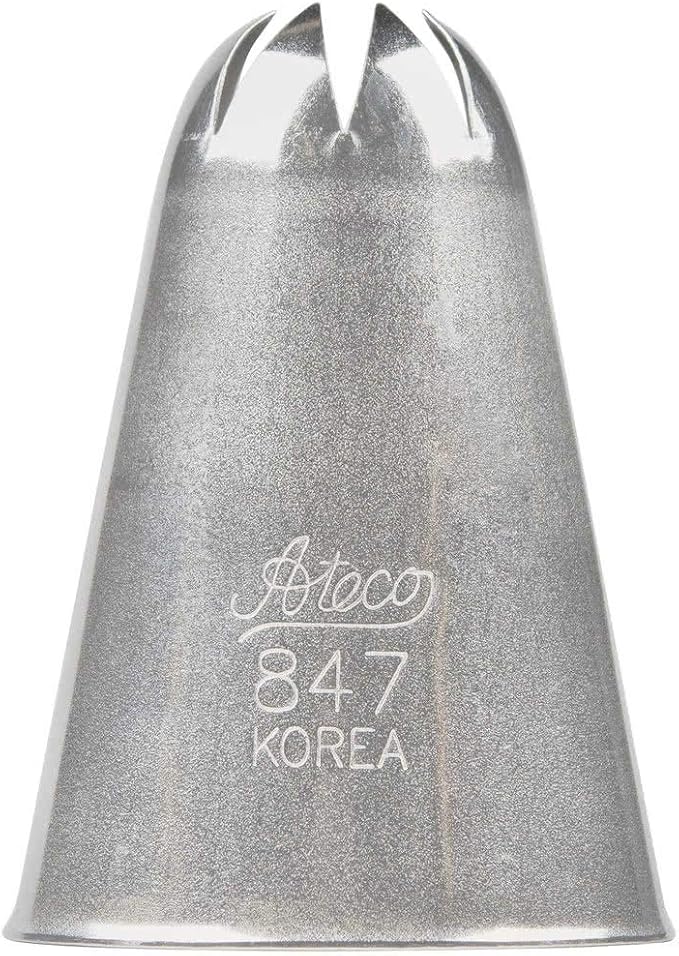 Ateco # 847 - Closed Star Pastry Tip .56'' Opening Diameter- Stainless Steel