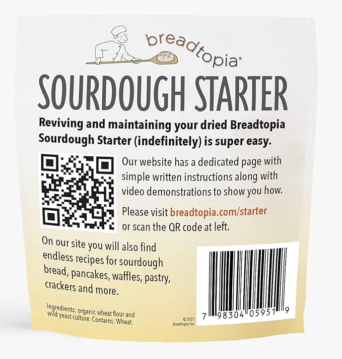 Breadtopia Sourdough Starter | Made from Organic & Non-GMO Ingredients | Easy to Follow Instructions | Make Homemade Sourdough Bread | Sour Dough Starter