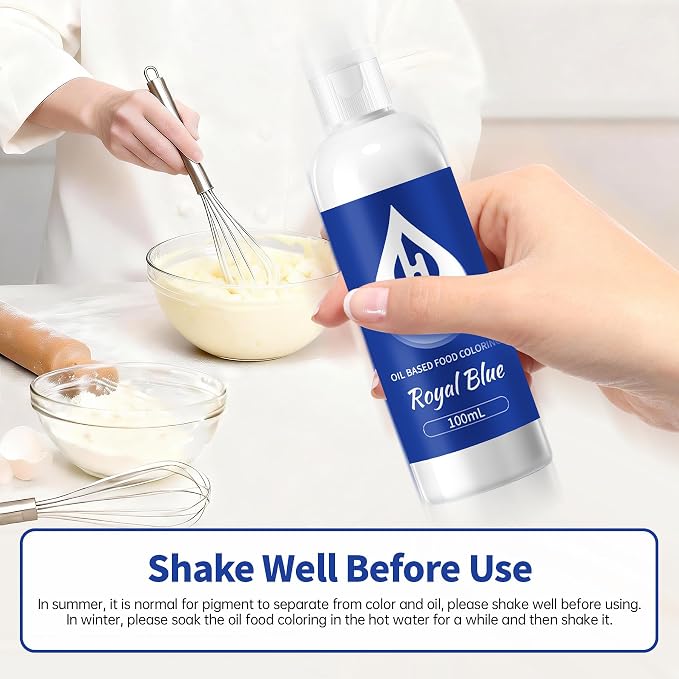 Royal Blue Oil Based Food Coloring for Chocolate – Herbeklab 100ml Professional Concentrated Oil Food Dye for Candy Melts, Chocolate, Cake Pops, Strawberries & Baking
