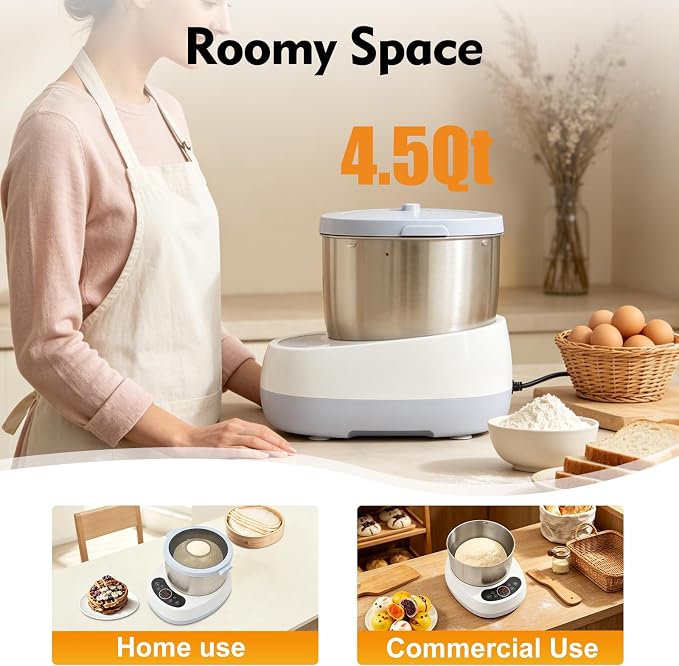 5.3QT Electric Dough Maker with Fermentation,230W Dough stand Mixer Machine with Digital Screen,Automatic Kneading Machine for Bakery (Blue)