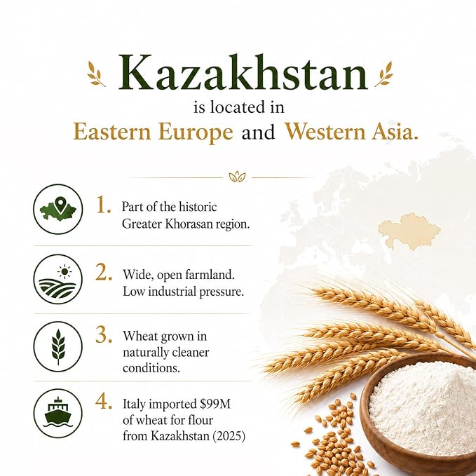 Eurasian Legacy Imported Lab-Tested Glyphosate-Free Wheat Flour, High-Protein, Unbleached, Non-GMO, for Bread, Sourdough & All-Purpose Baking, 3 lb