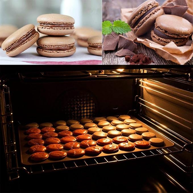 2 PCS 48 Capacity Macaron Silicone Baking Mat Baking Sheet Muffin DIY Chocolate Cookie Mould for Baking, Non-Stick, Easy to Clean, Reusable Baking Liner Tray Set