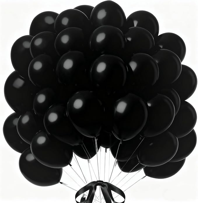 160pcs Black Balloons 12 Inch Matte Latex Balloons for Graduation Birthday Wedding Party Decorations