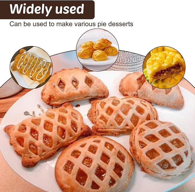 Christmas Pie Mold, 3PCS Apple Pie Press with Non-Stick Coating, ABS Handheld Turnover Maker for Pies Cookies Pastries, Holiday Baking Supplies