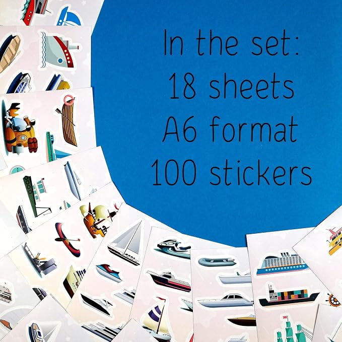 100 Pcs Boat Stickers, Sailboat Stickers - Sailboat Party Supplies, Boat Gift, Gifts for Women & Men