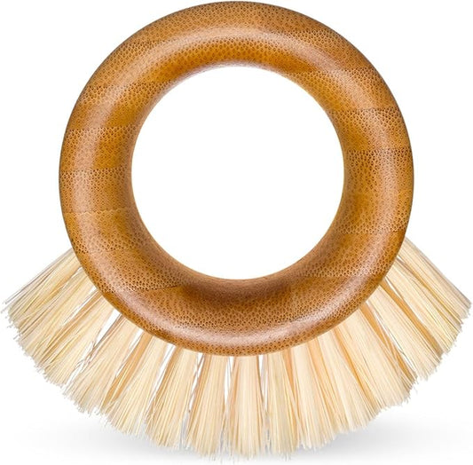 Full Circle The Ring Bamboo Produce Scrub Brush - BPA-Free Vegetable & Fruit Cleaner - Removes Dirt from Potatoes, Mushrooms & Root Vegetables