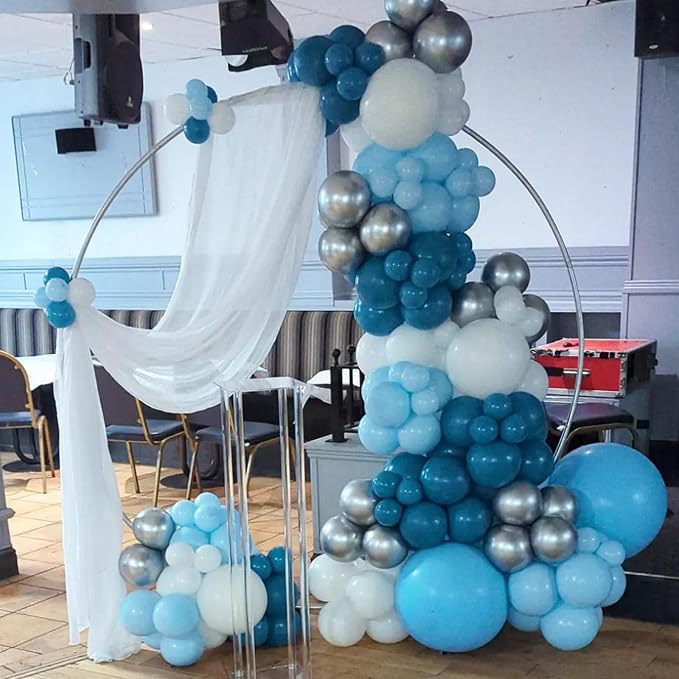 Jobkoo Peacock Blue Balloons 12 Inch, 100 Pack Turquoise Blue Balloon Teal Blue Latex Balloons Matte Dark Teal Aqua Blue Helium Balloons for Birthday Baby Shower Wedding Whale Theme Party Decorations