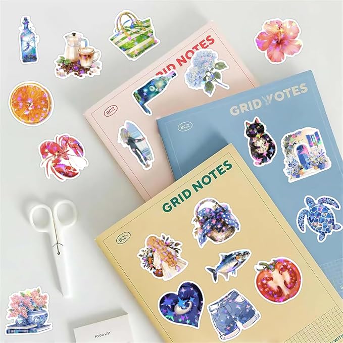 200 Pcs Cute Aesthetic Stickers Watercolor Coquette Sticker Fruit Aesthetic Vinyl Waterproof Stickers for Water Bottles Laptop Computer Skateboard Luggage