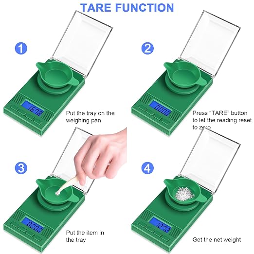 Fuzion Digital Milligram Scale 50g/0.001g, Powder Scale 6-in-1 Kit | Includes Soft Carry Bag, 50g Calibration Weight, Battery, Milligram Scale for Capsule Filling, Supplement, Reloading, Jewelry