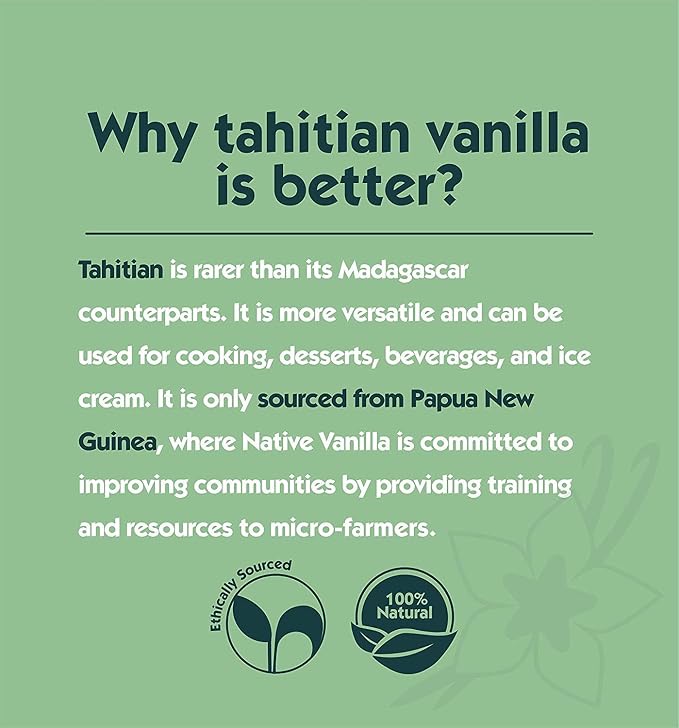 Vanilla Bean Powder - 2 oz - Premium 100% Pure Ground Vanilla Bean Powder - For Cooking, Baking, Coffee, Smoothies & Desserts - No Fillers or Additives, Raw & Unsweetened - Native Vanilla