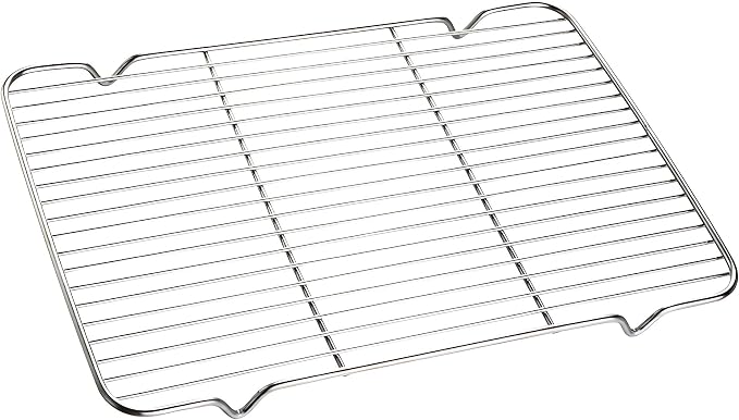 Oven Roasting Rack 11 x 15.4 inch Rectangle Baking Cooling Steaming Grilling Rack with 4 Legs Stainless Steel Rack,Perfect To Cool and Bake(11"X15.4",39X28cm)