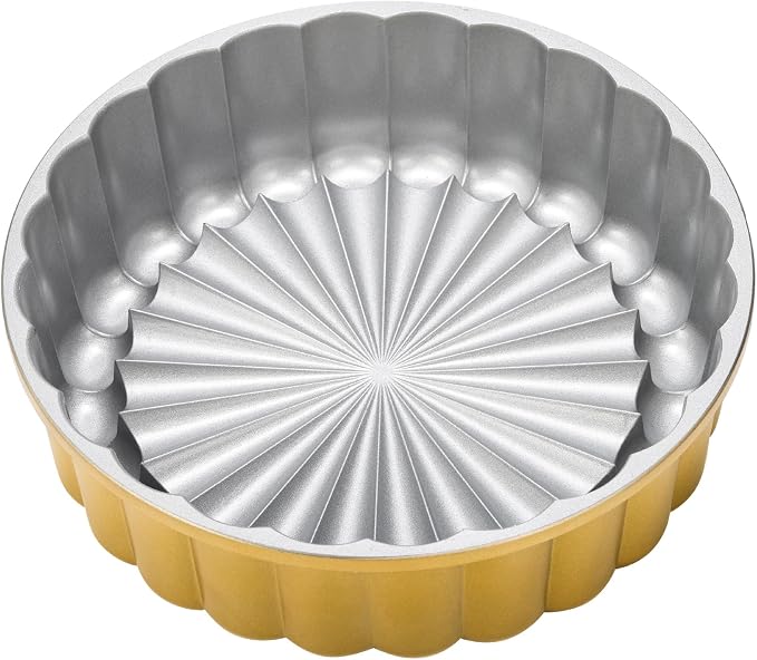Goaste 9.5 Inch Charlotte Cake Pan, Reusable Fluted Mold, Nonstick Aluminium With Flower Shape for Cheese, Chocolate, Strawberry Shortcake, Brownie Tart Pie