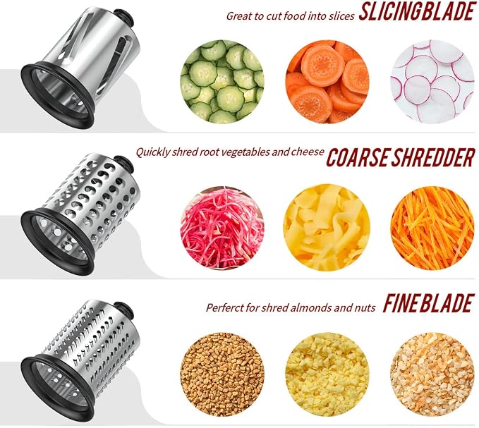 Slicer Shredder Attachment for KitchenAid Stand Mixers, Vegetable Cheese Grater Salad Maker Food Slicers Accessories for Kitchenaid, Easy Clean Dishwasher Safe Cheese Shredder by Gvode