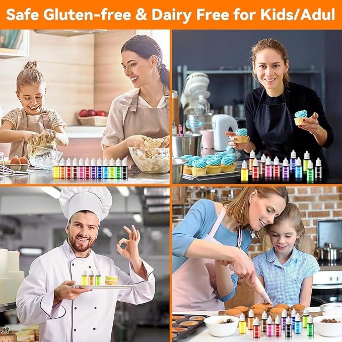 Food Coloring Liquid Set - KATSPRO 14 Colors Food Grade Concentrated Food Coloring for Baking Icing Cake Decorating Cookie Fondant, Food Color Dye for Easter Egg and DIY Supplies Kit