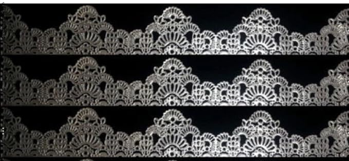 x3 Shiny Pearl honeycomb Edible Sugar Cake Lace Large strips Ready To Use - Handcrafted 3D effect
