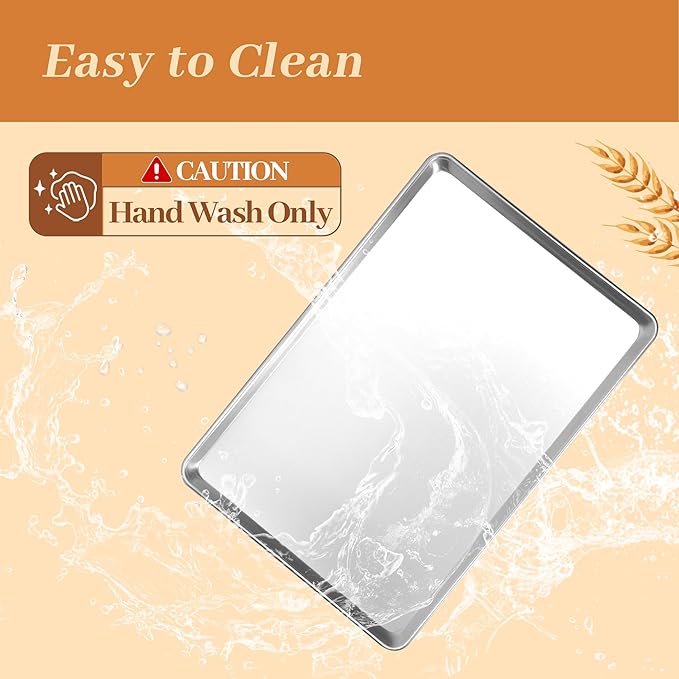 12 Pack Half Size Aluminum Baking Sheet Pans, 18"x13" | NSF, commercial cookie sheets, rolled rim baking pan, for roasting, freezer, bakery, oven safe up to 500℉