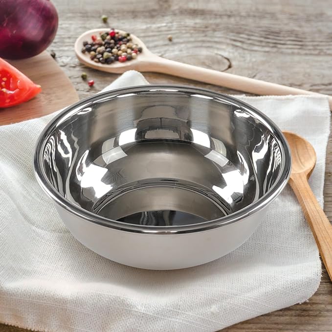 Jekiyo Stainless Steel Mixing Bowls, Metal Prep Bowls for Kitchen, Set of 4