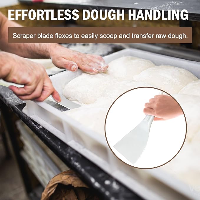 LRui Kitchen Professional Pizza Dough Scraper dough spatula,plastic flexible strip handle dough scraper（2 pack)