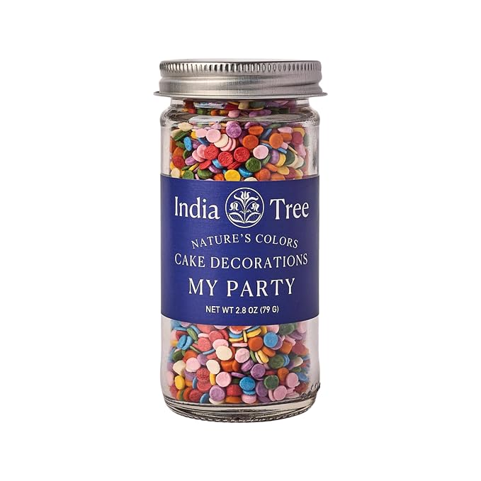 India Tree Nature’s Colors My Party Sprinkles, 2.8 oz Glass Jar