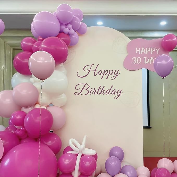 MEBAY Red Pink Purple White Balloon Arch Kit, 166Pcs Dusty Pink Balloons Garland for Girl Women Wedding Engagement Anniversary Birthday Bridal Baby Shower Party Decorations