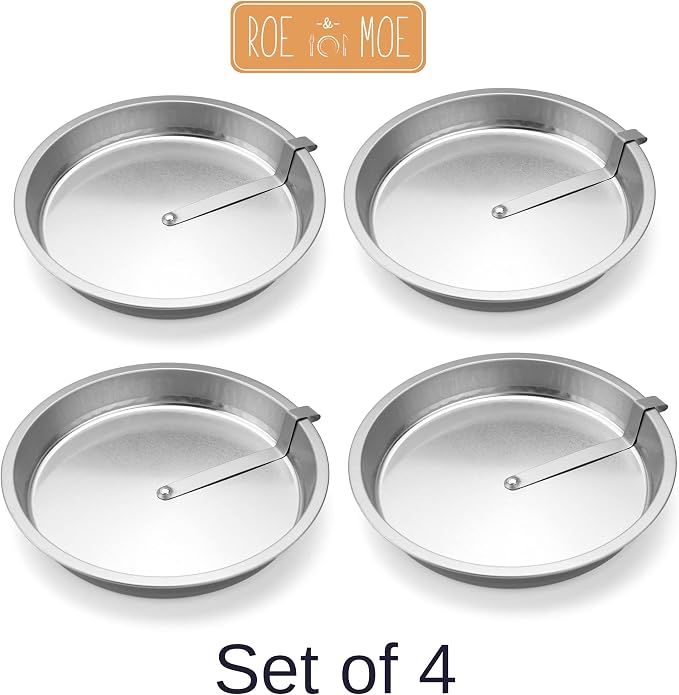 Roe & Moe 9" Easy Out Quick Release Tart, Quiche, Pie and Cake Pan - Set of 4