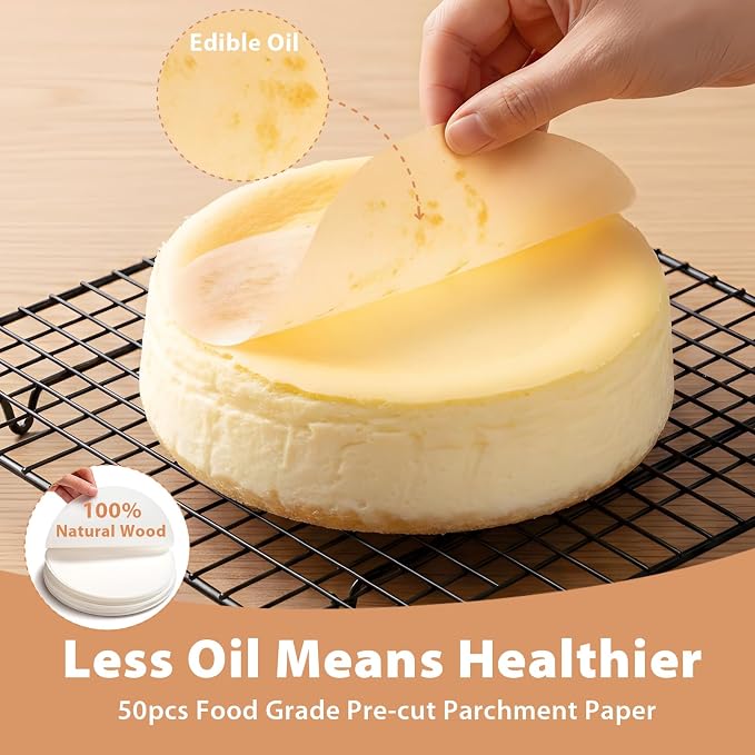 Stainless Steel Springform Pan 9 Inch Nonstick, Leakproof Spring Form Pan for Cheesecake, Cheesecake Pan with Protector, Cheese Cake Pans for Baking, 9 Inch Springform Pan with 50Pcs Parchment Paper
