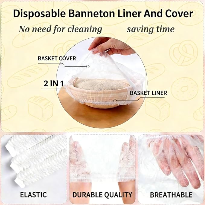 Sourdough Bread Baking Supplies Kit, Banneton Bread Proofing Basket, Complete Sourdough Tools Ideal Gifts for Bakers Women Mom Wife