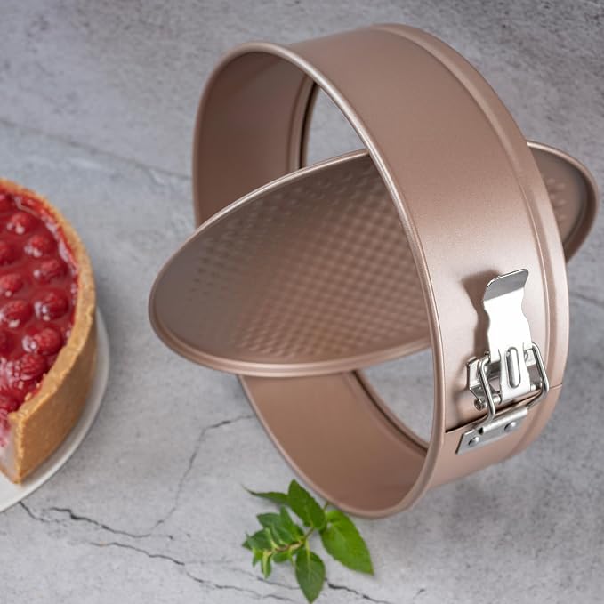 HAPPIELS 9in Springform Pan Nonstick for Oven Baking, PFOA & BPA Free | 9'' Cheesecake Mold Leakproof | Spring-form Round Cake Pans | Nontoxic Non Stick Spring Form Pan, Spring-Form Pans Leak Proof